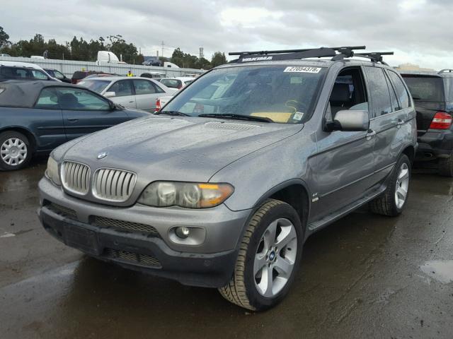 5UXFB53515LV19233 - 2005 BMW X5 4.4I GRAY photo 2