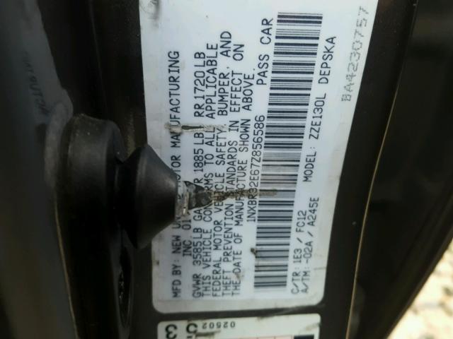 1NXBR32E67Z856586 - 2007 TOYOTA COROLLA CE GRAY photo 10