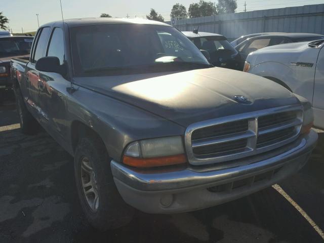 1B7HL48X12S675950 - 2002 DODGE DAKOTA QUA GRAY photo 1