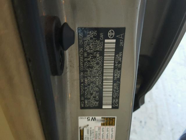 JTDKB20U953109533 - 2005 TOYOTA PRIUS GOLD photo 10