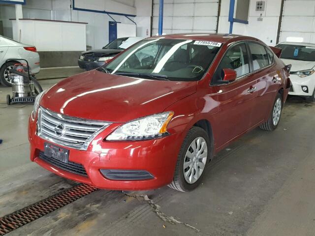 3N1AB7AP1EY258286 - 2014 NISSAN SENTRA S RED photo 2