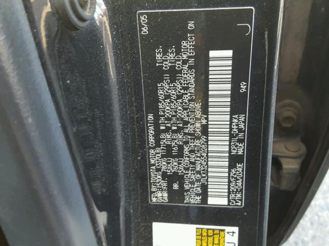 JTLKT324554028799 - 2005 TOYOTA SCION XB 黑色 照片 10