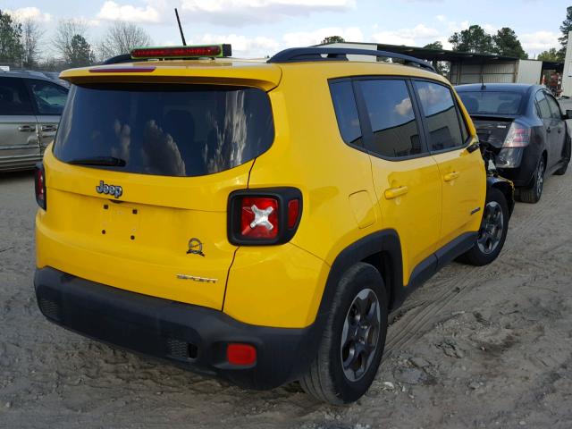 ZACCJAAB6HPE95374 - 2017 JEEP RENEGADE S YELLOW photo 4