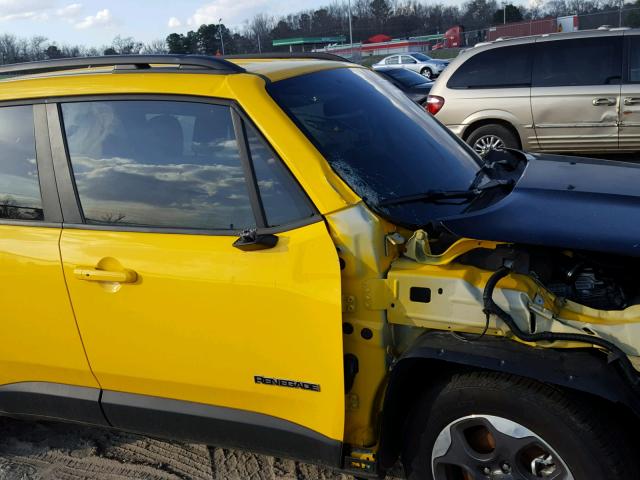 ZACCJAAB6HPE95374 - 2017 JEEP RENEGADE S YELLOW photo 9