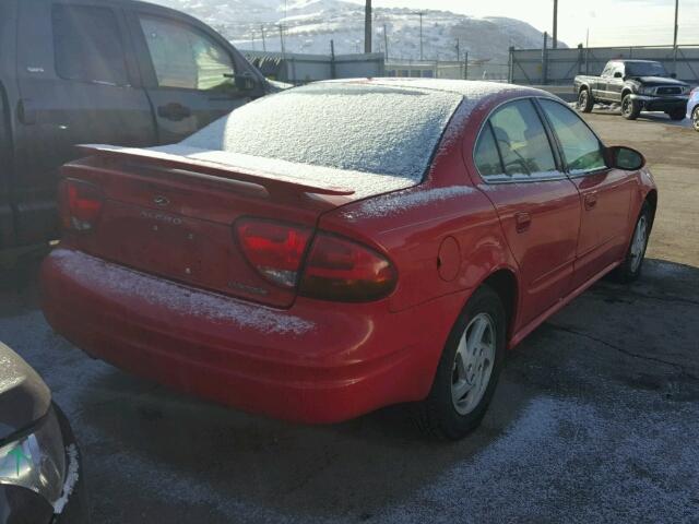 1G3NL52TXYC428203 - 2000 OLDSMOBILE ALERO GL RED photo 4