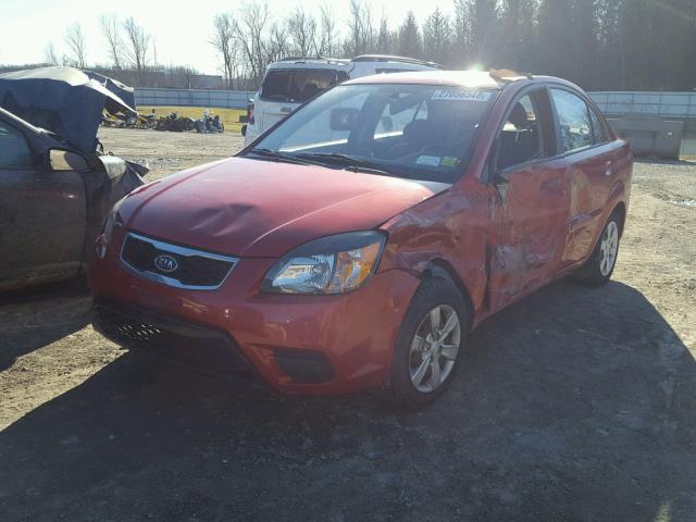 KNADH4A32A6678108 - 2010 KIA RIO LX RED photo 2