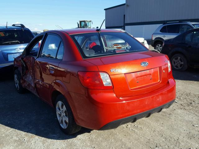 KNADH4A32A6678108 - 2010 KIA RIO LX RED photo 3