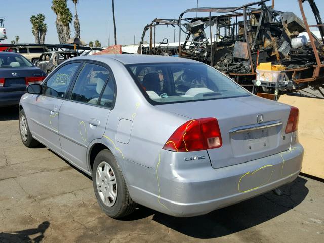 1HGES16572L061339 - 2002 HONDA CIVIC LX SILVER photo 3