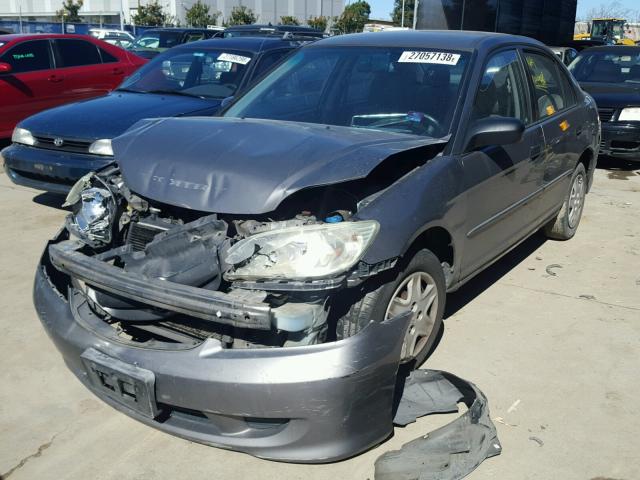 1HGES16385L024996 - 2005 HONDA CIVIC DX V GRAY photo 2