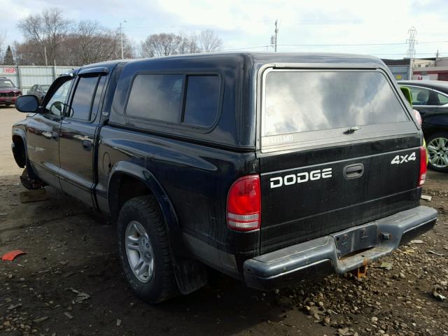 1B7GG2AN81S180401 - 2001 DODGE DAKOTA QUA BLACK photo 3