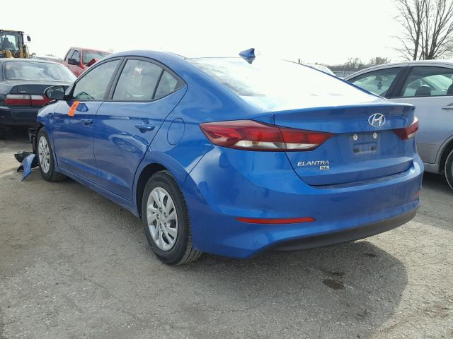 5NPD74LF8HH146827 - 2017 HYUNDAI ELANTRA SE BLUE photo 3