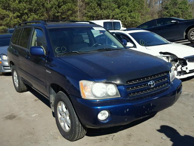 JTEHF21A920056084 - 2002 TOYOTA HIGHLANDER BLUE photo 1