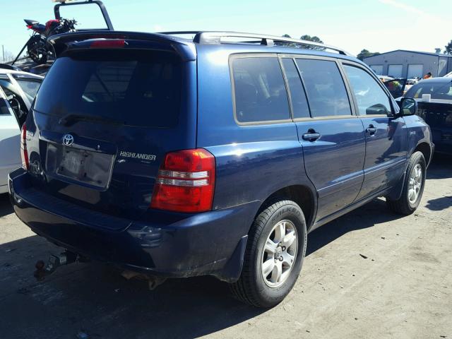 JTEHF21A920056084 - 2002 TOYOTA HIGHLANDER BLUE photo 4