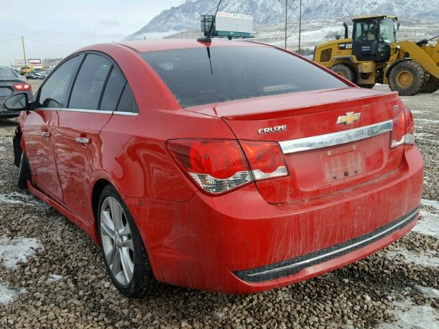 1G1PH5SC0C7163618 - 2012 CHEVROLET CRUZE LTZ RED photo 3