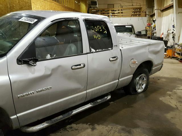 1B7HU18ZX2J109496 - 2002 DODGE RAM 1500 SILVER photo 9