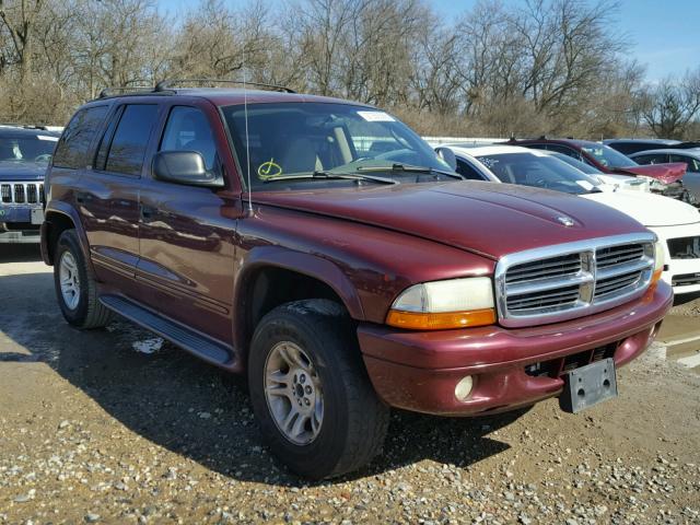 1B4HS58N42F190926 - 2002 DODGE DURANGO SL MAROON photo 1