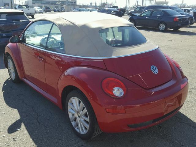 3VWRF31Y19M403861 - 2009 VOLKSWAGEN NEW BEETLE RED photo 3