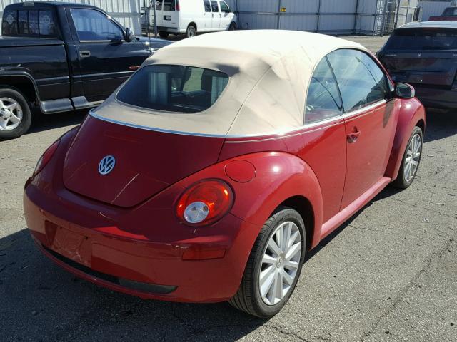 3VWRF31Y19M403861 - 2009 VOLKSWAGEN NEW BEETLE RED photo 4