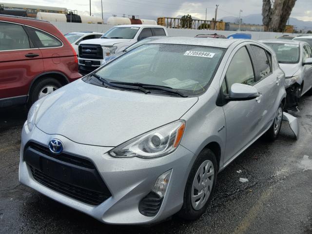 JTDKDTB35G1119852 - 2016 TOYOTA PRIUS C SILVER photo 2