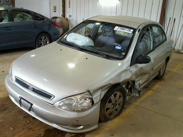 KNADC123616080485 - 2001 KIA RIO GRAY photo 2