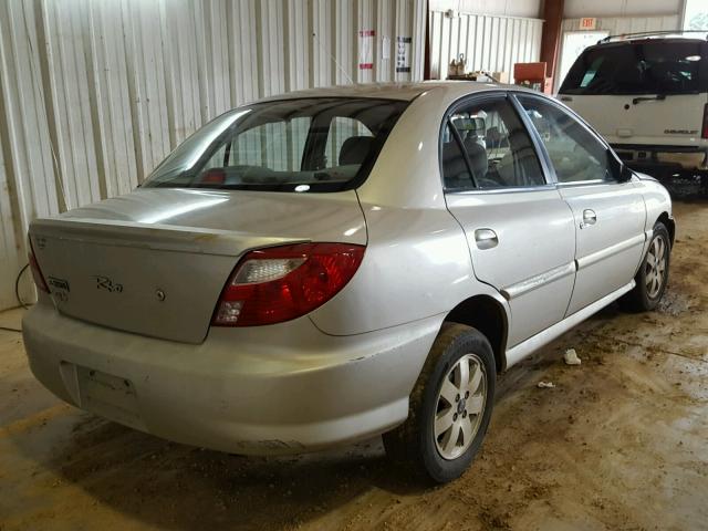 KNADC123616080485 - 2001 KIA RIO GRAY photo 4