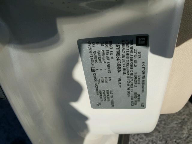 1GYFK63847R384874 - 2007 CADILLAC ESCALADE L WHITE photo 10