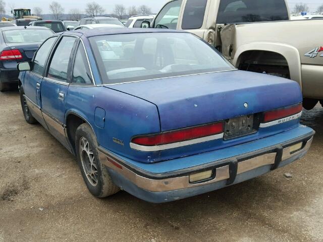 2G4WD54L8M1819943 - 1991 BUICK REGAL LIMI BLUE photo 3