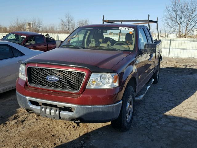 1FTPX14516NA84363 - 2006 FORD F150 MAROON photo 2