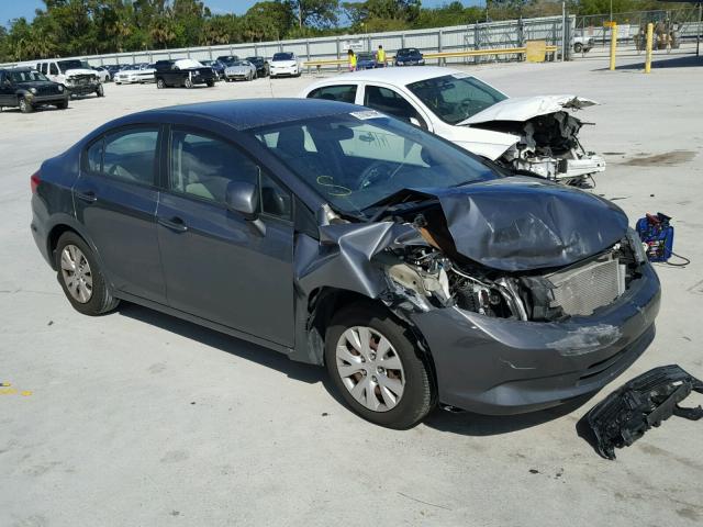 19XFB2F51CE087390 - 2012 HONDA CIVIC LX GRAY photo 1