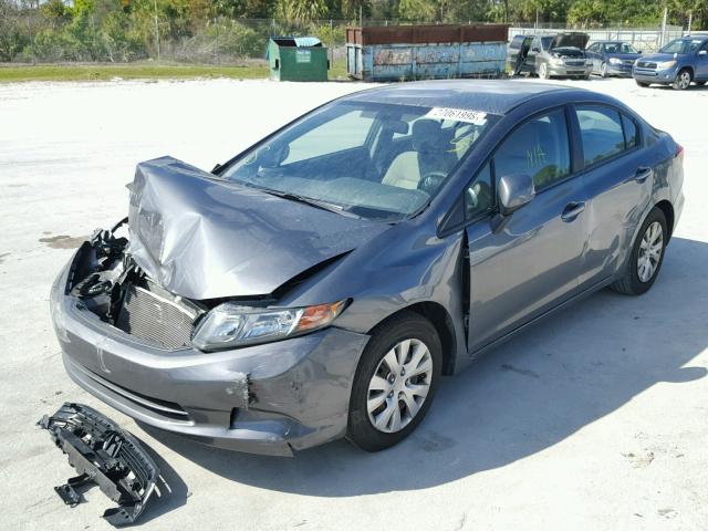 19XFB2F51CE087390 - 2012 HONDA CIVIC LX GRAY photo 2