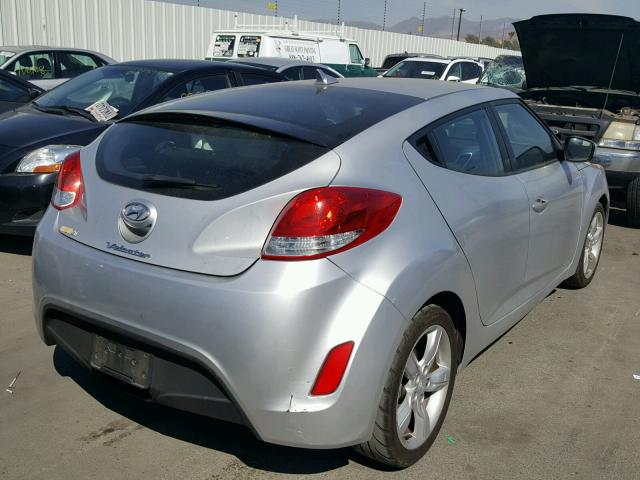 KMHTC6AD8DU165815 - 2013 HYUNDAI VELOSTER B SILVER photo 4