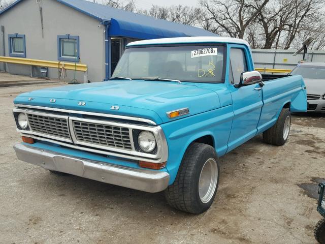 F25YKJ15229 - 1970 FORD F-250 BLUE photo 2