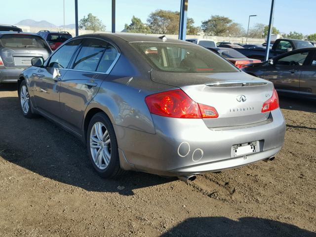 JN1DV6AP0CM813002 - 2012 INFINITI G25 BASE GRAY photo 3