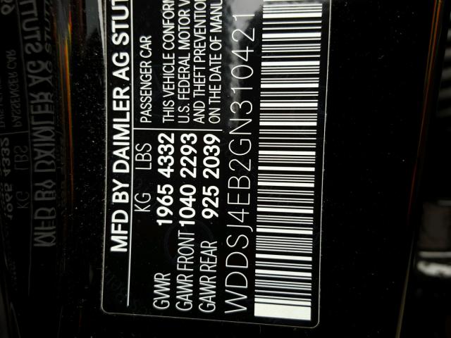 WDDSJ4EB2GN310421 - 2016 MERCEDES-BENZ CLA 250 BLACK photo 10