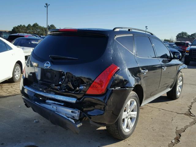 JN8AZ08W37W640251 - 2007 NISSAN MURANO SL BLACK photo 4