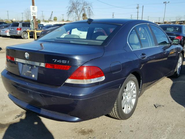 WBAGL63442DP53367 - 2002 BMW 745 I BLUE photo 4