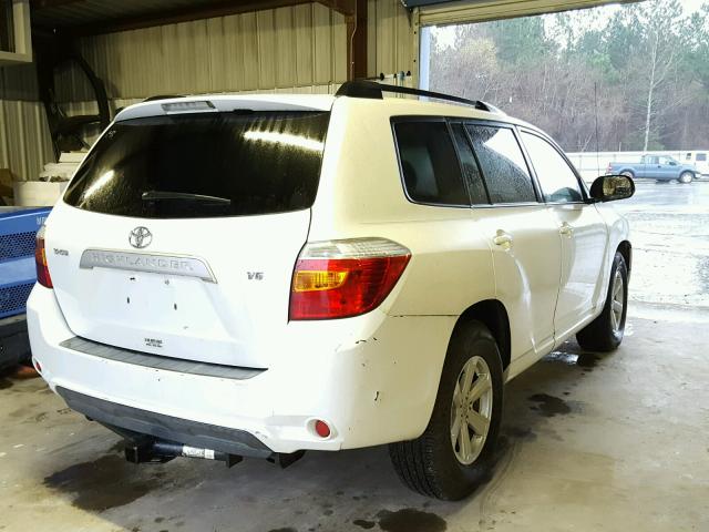 JTEDS41A782001054 - 2008 TOYOTA HIGHLANDER WHITE photo 4