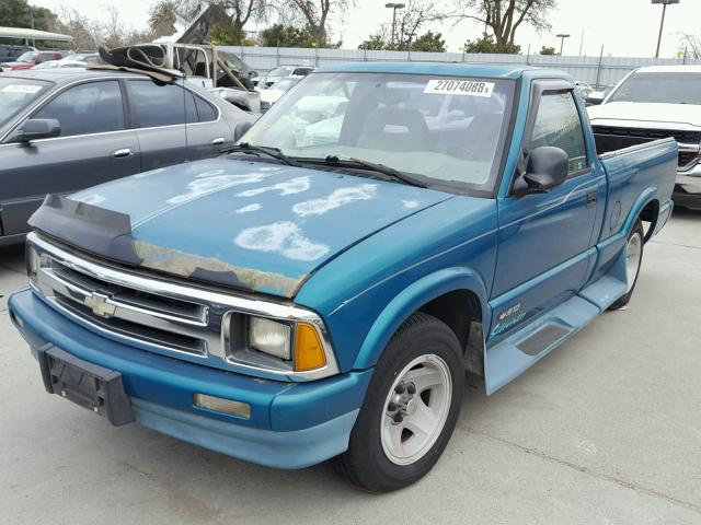 1GCCS1445SK107238 - 1995 CHEVROLET S TRUCK S1 TEAL photo 2