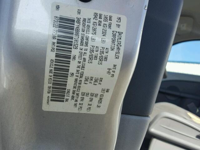 3A8FY48B08T101529 - 2008 CHRYSLER PT CRUISER GRAY photo 10