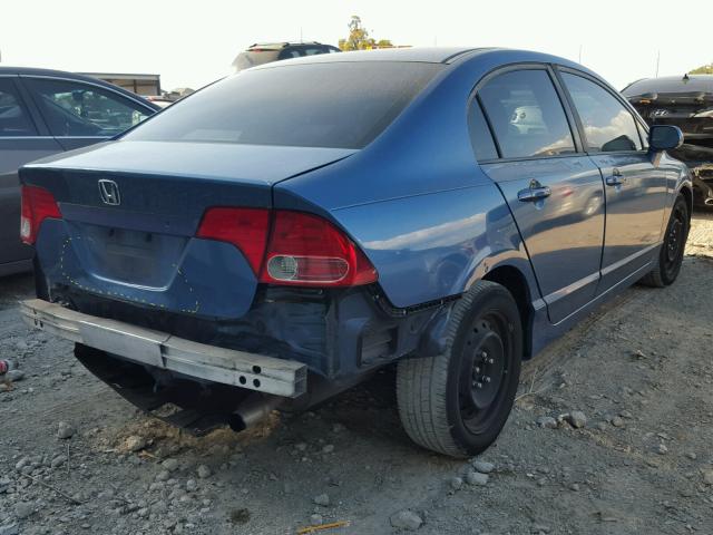 2HGFA16548H530013 - 2008 HONDA CIVIC LX BLUE photo 4