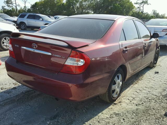 4T1BE32K73U242514 - 2003 TOYOTA CAMRY LE RED photo 4