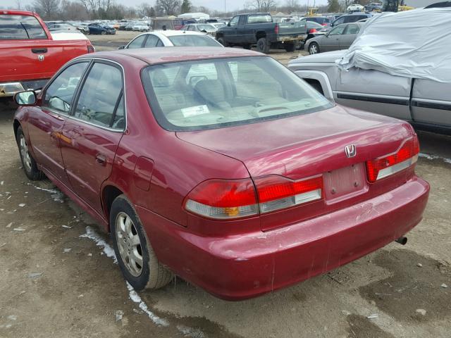 1HGCG56662A063636 - 2002 HONDA ACCORD EX MAROON photo 3