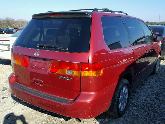 5FNRL18603B015522 - 2003 HONDA ODYSSEY EX RED photo 4