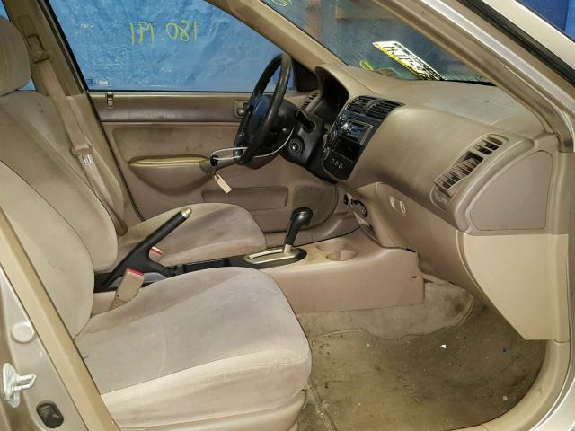 2HGES16511H504175 - 2001 HONDA CIVIC LX GOLD photo 5