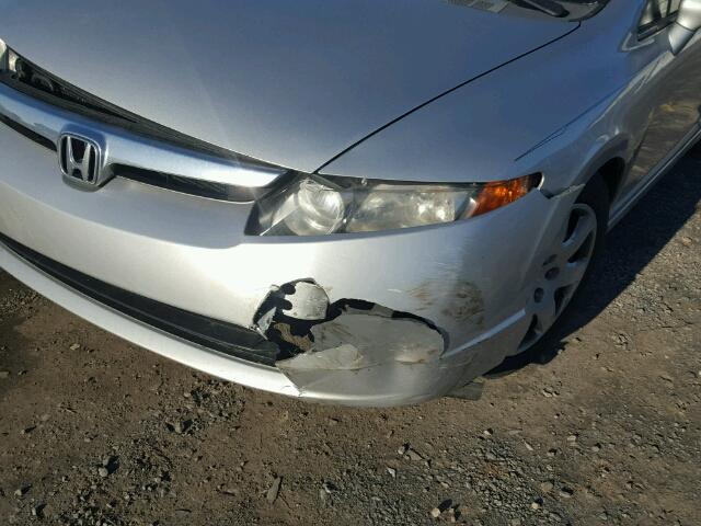 1HGFA16597L013081 - 2007 HONDA CIVIC LX SILVER photo 9