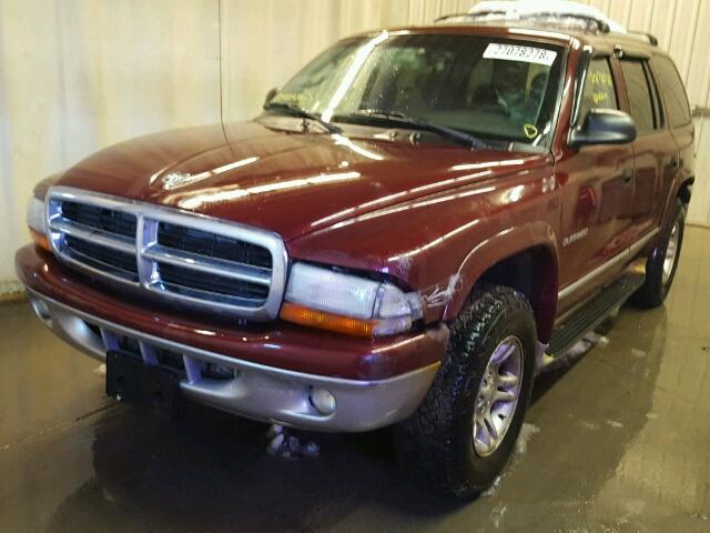 1B4HS28N01F638267 - 2001 DODGE DURANGO BURGUNDY photo 2