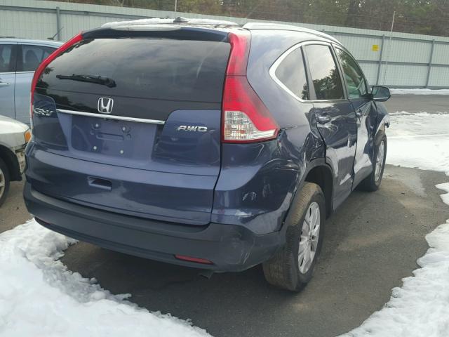 2HKRM4H77EH684057 - 2014 HONDA CR-V EXL BLUE photo 4