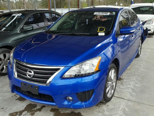 3N1AB7APXFY316526 - 2015 NISSAN SENTRA S BLUE photo 2