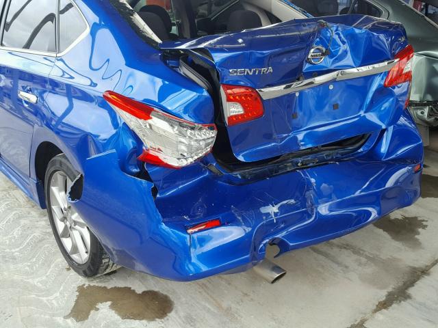 3N1AB7APXFY316526 - 2015 NISSAN SENTRA S BLUE photo 9