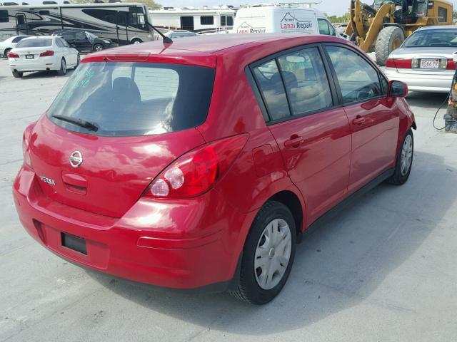 3N1BC1CPXBL510248 - 2011 NISSAN VERSA S RED photo 4